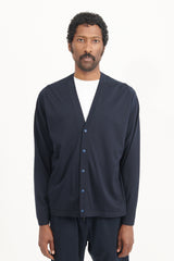 Dweller Cardigan C/N Jersey Ice Pack - Navy