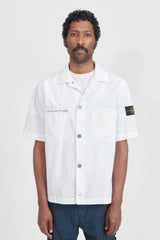 11429 Cupro Cotton Twill Overshirt M/Corta - White