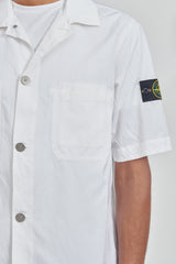11429 Cupro Cotton Twill Overshirt M/Corta - White