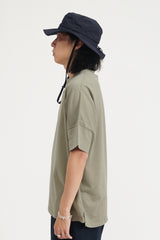 Clerk S/S Henley Neck Tee Cotton Jersey Overdyed - Cement
