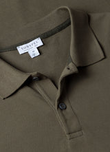 Sunspel Piqué Polo Shirt - Khaki