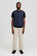 Over Vest Nautical Print 12oz. Denim - Indigo
