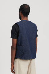 Over Vest Nautical Print 12oz. Denim - Indigo