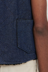 Over Vest Nautical Print 12oz. Denim - Indigo