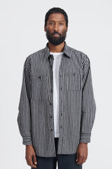 Work Shirt LC Wide Stripe - Navy/Grey