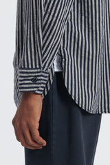 Work Shirt LC Wide Stripe - Navy/Grey