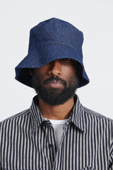 Bucket Hat Nautical Print 12oz. Denim - Indigo