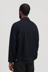 Wool Twill Short Jacket - Navy