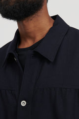Wool Twill Short Jacket - Navy