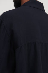 Wool Twill Short Jacket - Navy