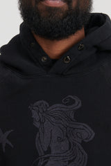 Raglan Hoodie Mermaid - Black