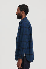Work Shirt Plaid Cotton Flannel - Black/Navy