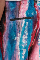 Inkjet Print Fleece Climbing Pants - Blue/Pink