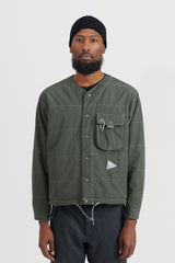 T/C Alpha Collarless Shirt Jacket - Khaki