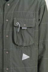 T/C Alpha Collarless Shirt Jacket - Khaki