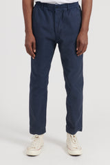 Back Satin Easy Pants - Navy