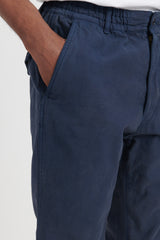 Back Satin Easy Pants - Navy