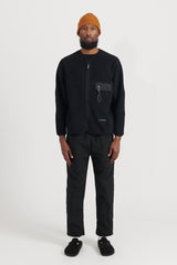 Wool Fleece Cardigan - Black