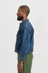 Type 1 Pleated Front Denim Jacket Vintage Wash - Denim Used