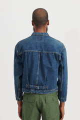 Type 1 Pleated Front Denim Jacket Vintage Wash - Denim Used