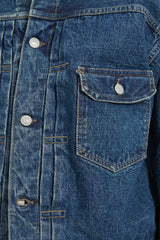 Type 1 Pleated Front Denim Jacket Vintage Wash - Denim Used