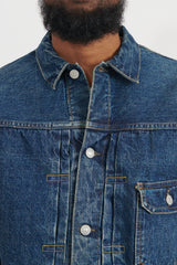 Type 1 Pleated Front Denim Jacket Vintage Wash - Denim Used