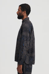 Dweller B.D. L/S Shirt Cotton Broad NOMA td Print - Charcoal