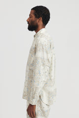 Dweller B.D. L/S Shirt Cotton Broad NOMA td Print - Off White