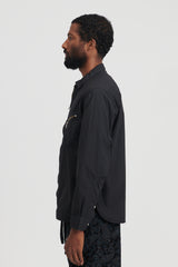 Rancher Full Zip L/S Shirt Cotton Ripstop Overdyed - Black