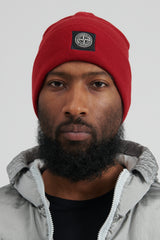 N03D7 Pure Light Wool Rib Beanie Hat - Red