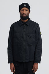 Q0321 Opaque Nylon Twill Light Shirt Jacket - Black
