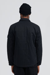 Q0321 Opaque Nylon Twill Light Shirt Jacket - Black
