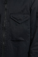 Q0321 Opaque Nylon Twill Light Shirt Jacket - Black