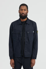 10910 Stretch Cotton Garbardine Overshirt - Navy Blue