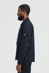 10910 Stretch Cotton Garbardine Overshirt - Navy Blue