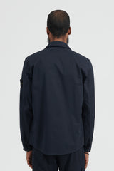 10910 Stretch Cotton Garbardine Overshirt - Navy Blue