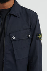 10910 Stretch Cotton Garbardine Overshirt - Navy Blue