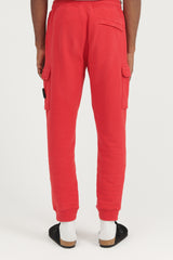64720 Brushed Cotton Fleece Cargo Jogger Sweat Pants - Red
