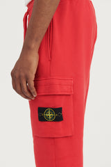 64720 Brushed Cotton Fleece Cargo Jogger Sweat Pants - Red