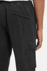 64720 Brushed Cotton Fleece Cargo Jogger Sweat Pants - Black