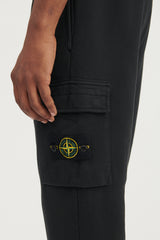 64720 Brushed Cotton Fleece Cargo Jogger Sweat Pants - Black