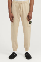 64720 Brushed Cotton Fleece Cargo Jogger Sweat Pants - Beige