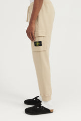 64720 Brushed Cotton Fleece Cargo Jogger Sweat Pants - Beige