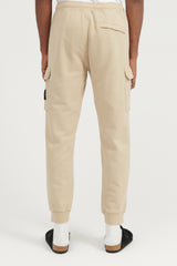 64720 Brushed Cotton Fleece Cargo Jogger Sweat Pants - Beige