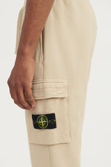 64720 Brushed Cotton Fleece Cargo Jogger Sweat Pants - Beige