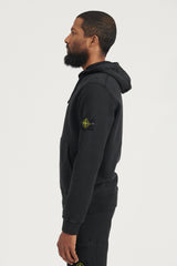 64120 Brushed Cotton Fleece Hooded Sweatshirt  - Black