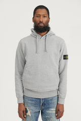 64120 Brushed Cotton Fleece Hooded Sweatshirt - Melange Grey
