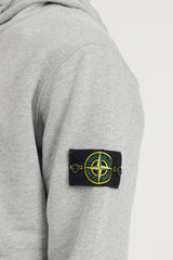 64120 Brushed Cotton Fleece Hooded Sweatshirt - Melange Grey