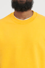 63020 Brushed Cotton Fleece Crewneck Sweatshirt - Yellow