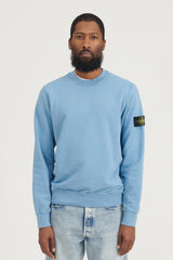 63020 Brushed Cotton Fleece Crewneck Sweatshirt - Mid Blue